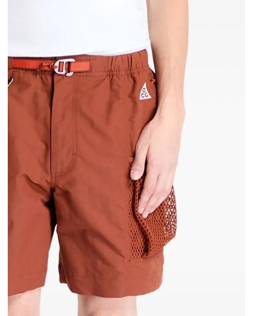 Nike Red Mesh-Pocket Cargo Shorts for men