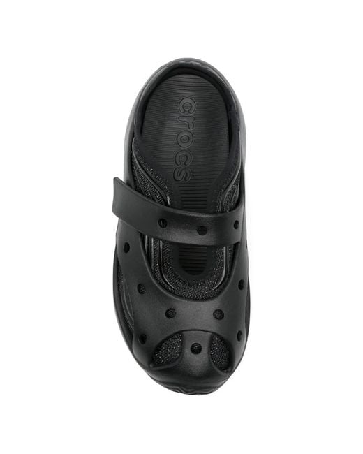 CROCSTM Black Caged Perforated Strap Clogs