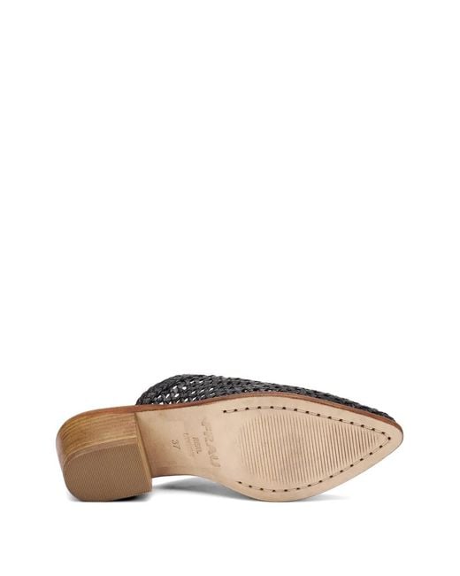 Frau White Hand-Woven Leather Mules