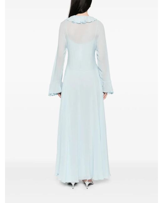 Abito Lungo Con Ruches di Twinset in Blue