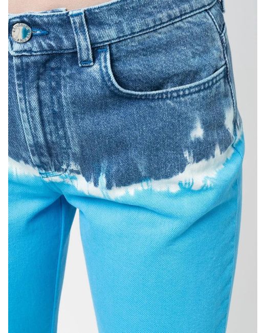 Alberta Ferretti Blue Tie-Dye Flared Jeans