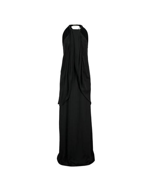 Stella McCartney Black Draped Satin Gown