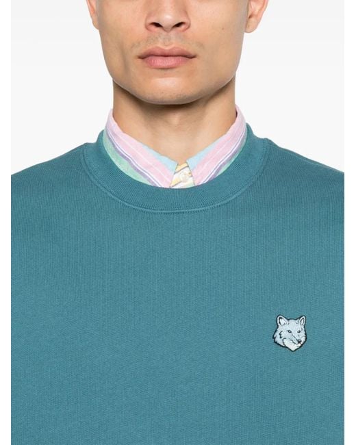 Maison Kitsuné Blue Bold Fox Head Patch Sweatshirt for men