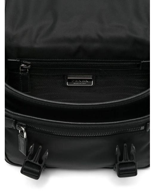 Prada Black Re-Nylon And Saffiano Leather Shoulder Bag for men