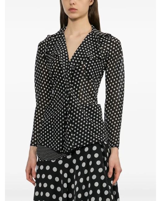 Junya Watanabe Black Polka Dot Blouse