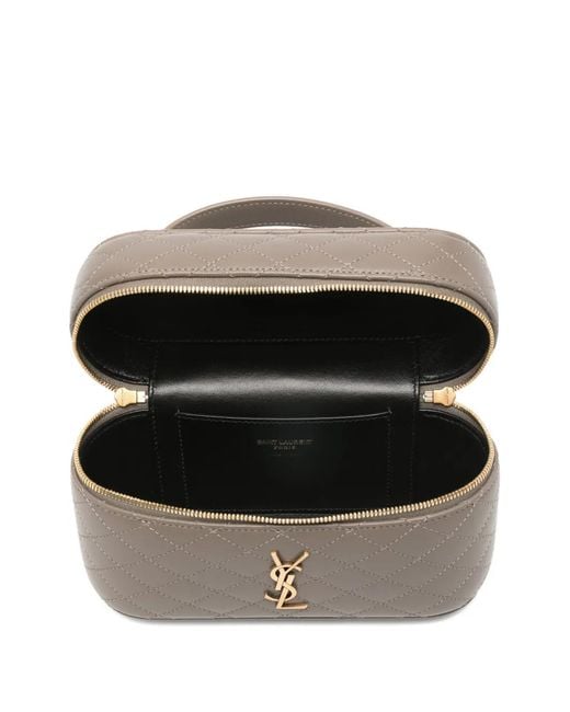Saint Laurent Gray Quilted Clutch Bag