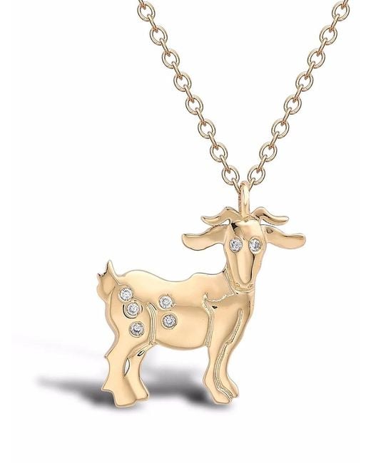Pragnell Metallic 18Kt Zodiac Goat Diamond Pendant