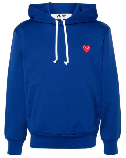 COMME DES GARÇONS PLAY Blue Heart-Motif Drawstring Hoodie