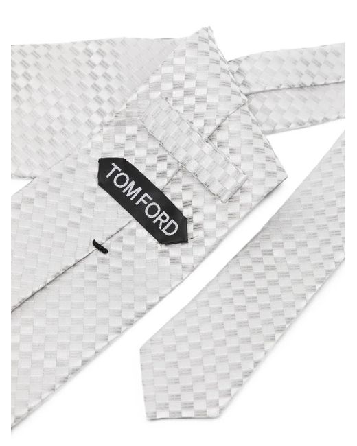 Tom Ford White Net-Pattern Satin Tie for men