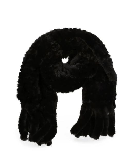 Pinko Black Faux-Fur Scarf