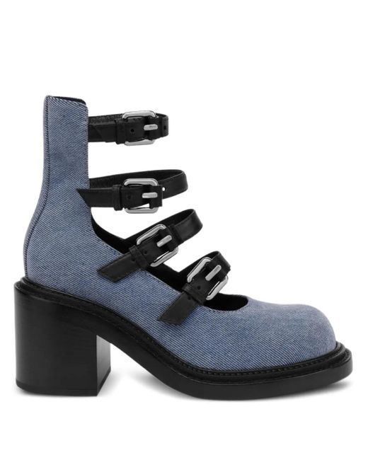 Moschino バックルストラップ デニムパンプス Blue