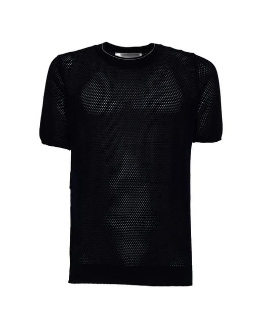 Amaranto Blue Openwork Detail T-Shirt for men