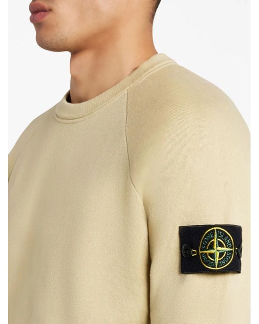 Stone Island Natural Compass Logo-Patch Jersey Sweatshirt for men
