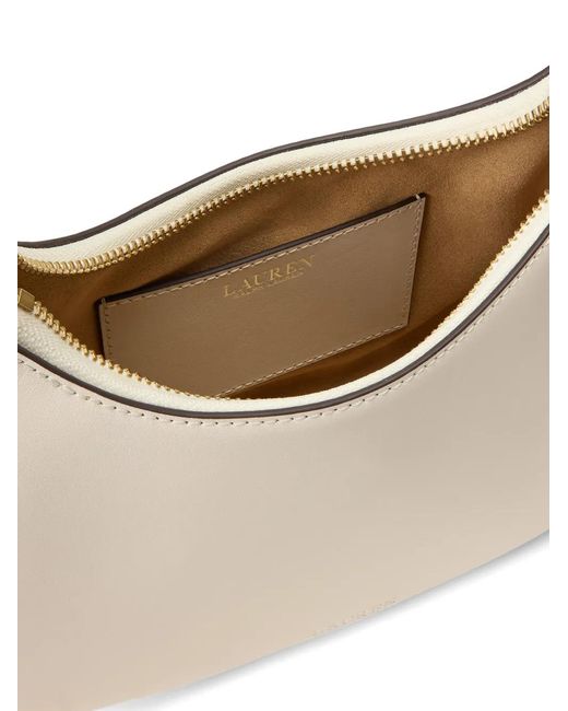 Ralph Lauren White Medium Marcy Zip Shoulder Bag