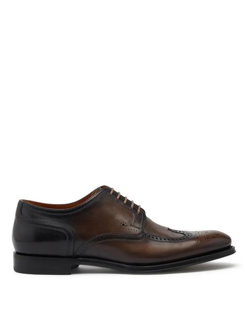 Dolce & Gabbana Brown Giotto Paint Brogue Derby Shoes for men