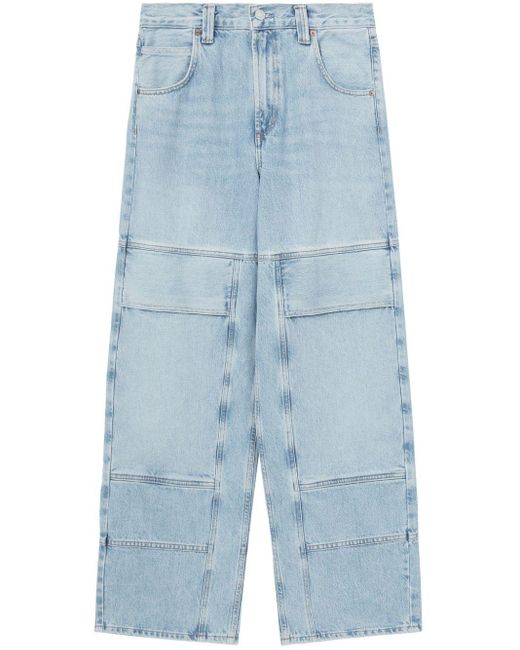 Agolde Blue Tanis High-rise Wide-leg Jeans