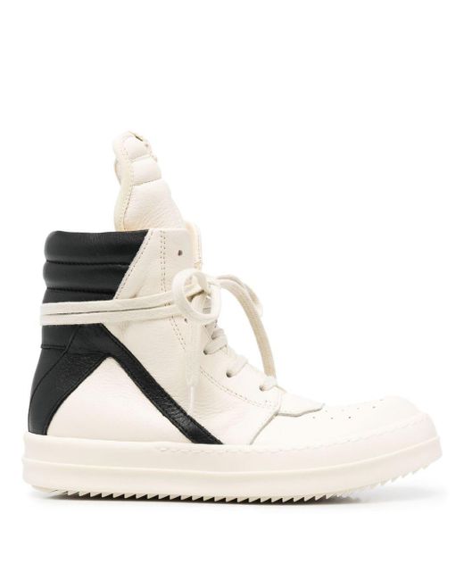 Rick Owens Geobasket Sneakers in White for Men | Lyst