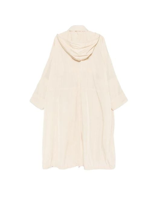 Sportmax White Buttoned Hooded Coat