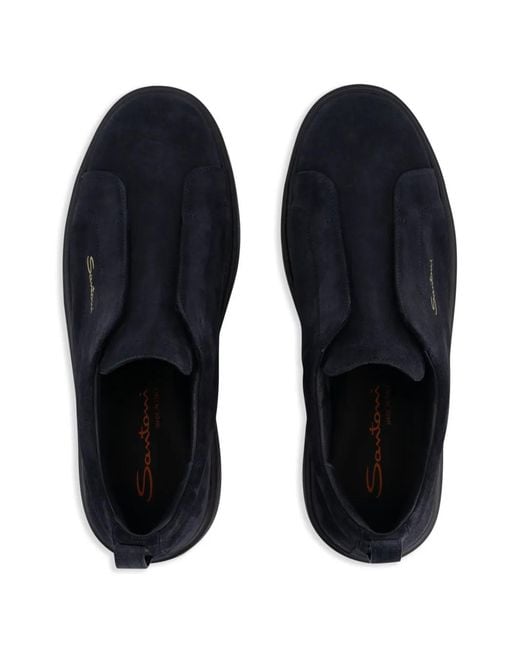 Santoni Blue Slip-On Sneakers for men