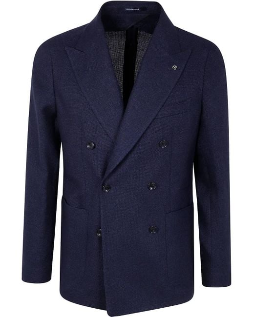 Tagliatore Blue Double-Breasted Blazer for men