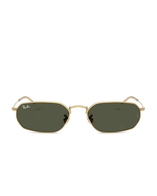 Ray-Ban Green Geometric-Frame Sunglasses