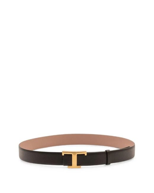 Tod's White T Timeless Reverible Leather Belt