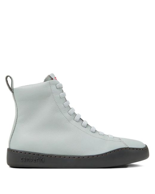 Camper Gray Peu Touring Lace-Up Leather Sneakers