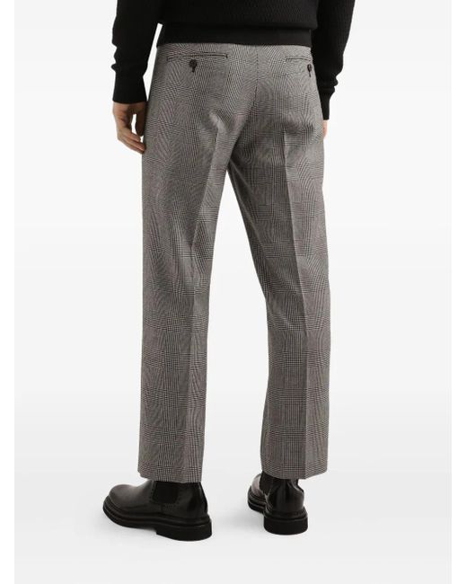 Dolce & Gabbana Geruite Broek Met Geplooid Detail in het Gray voor heren