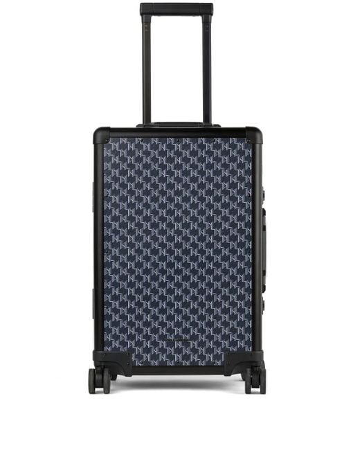 Karl Lagerfeld Blue Monogram Luggage