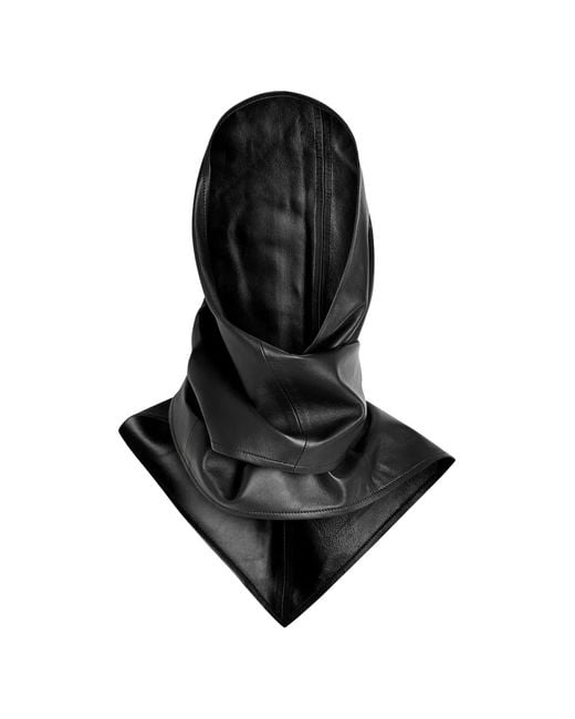 Nour Hammour Black Leather Balaclava
