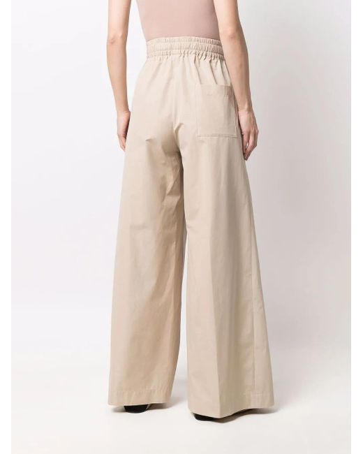 Aspesi Natural Wide-Leg Flared Trousers