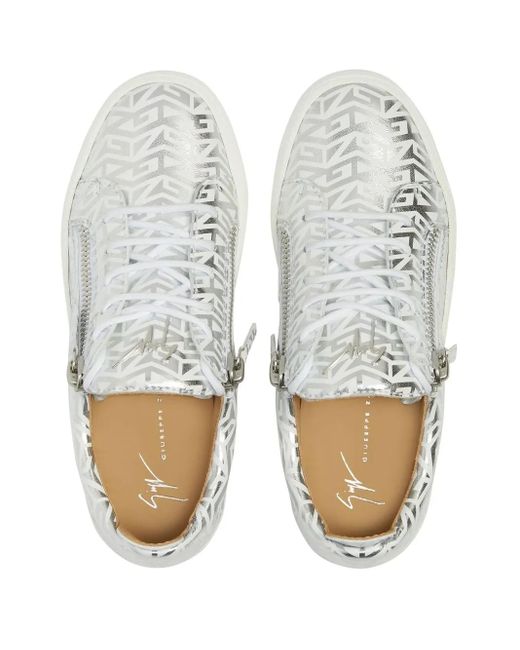 Giuseppe Zanotti White Gail Monogram Sneakers