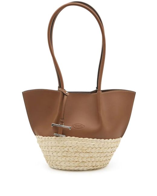 Borsa Tote Con Ciondolo T Timeless di Tod's in White