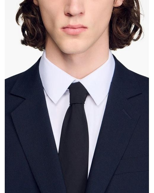 Sandro Blue Micro Check Button Blazer for men