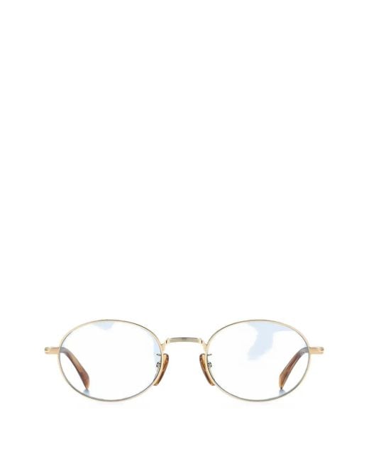 David Beckham White Oval-Frame Sunglasses for men