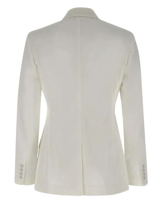 Max Mara Gray Notched-Lapels Button Blazer