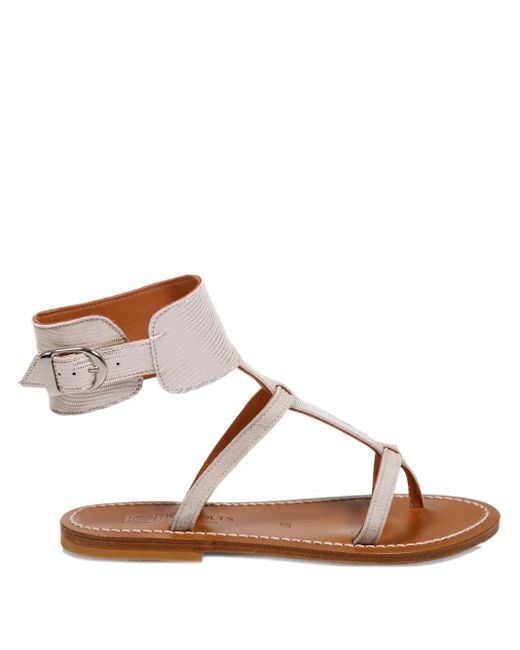 K. Jacques バックル レザーサンダル Brown