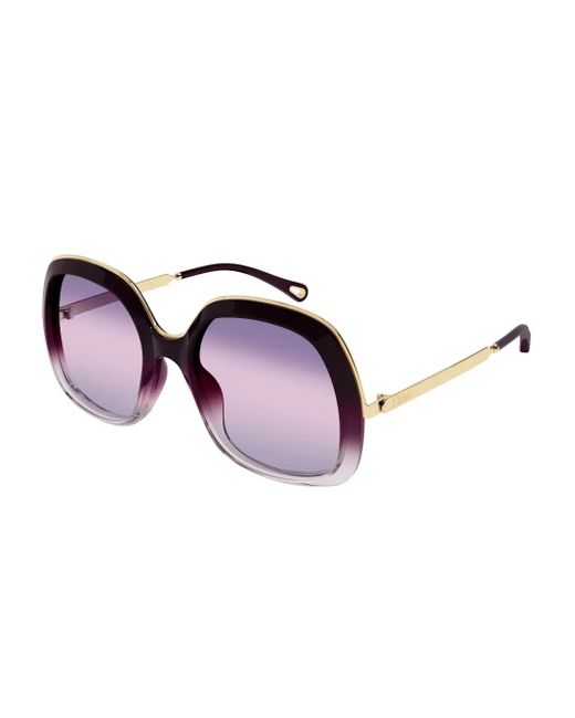 Chloé Purple Round Frame Sunglasses
