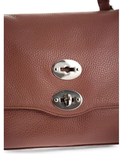 Zanellato Purple Postina Daily Small Hammered-Leather Tote Bag