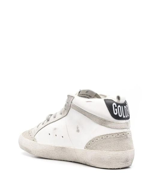 Golden Goose Deluxe Brand White Mid Star Distressed-Effect Sneakers for men