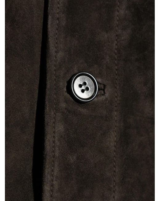 AllSaints Black Nates Button-Up Jacket for men