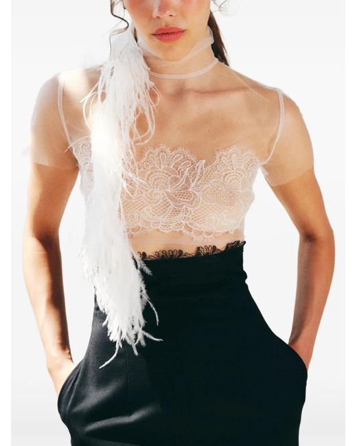 MANURI White Bambi Lace Blouse