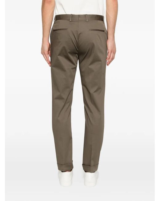 Arte' Gray Pleated Turn-Up Trousers for men