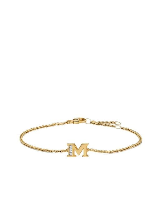 David Yurman White 18K Petite Pavé Initial Diamonds Bracelet