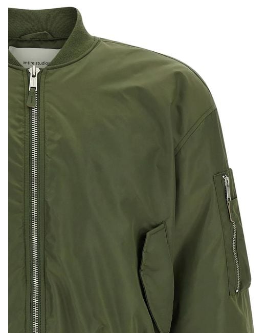 Entire studios Green Zip-Up Bomber Jacket for men