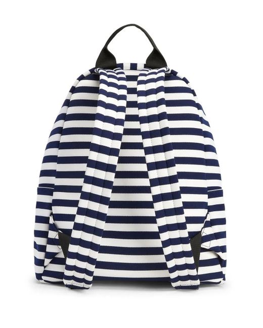 Giuseppe Zanotti Blue Logo Stripe-Print Backpack for men