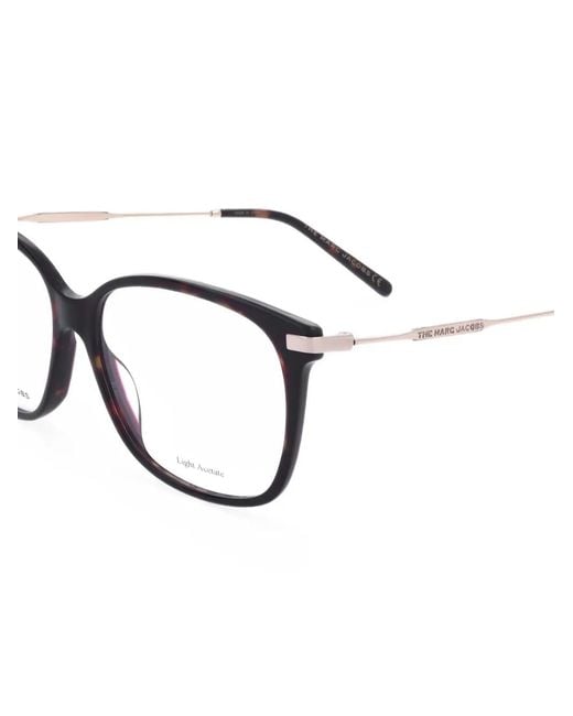 Marc Jacobs White Tortoiseshell-Effect Square-Frame Glasses