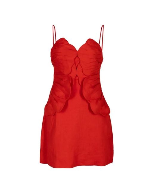 Farm Rio Red Robe Courte À Appliques Fleurs