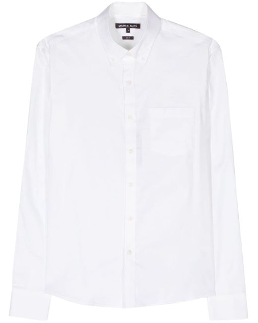 Michael Kors White Logo-embroidered Cotton Shirt for men