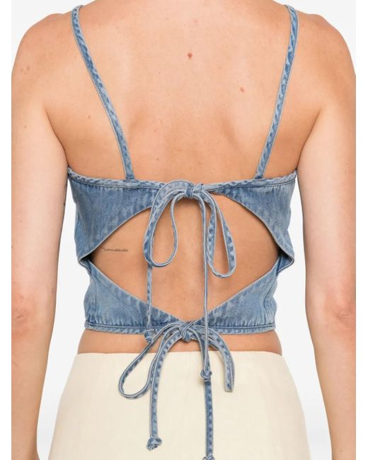Top Denim Con Coulisse di Samsøe & Samsøe in Blue